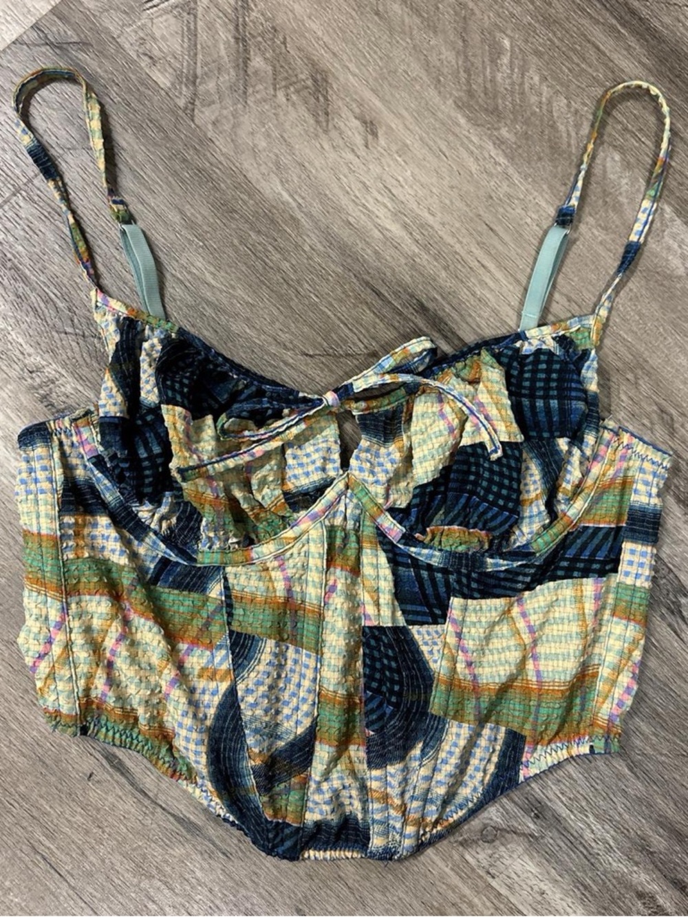 Patterned Ruched Bust Cami Top — Multicolor